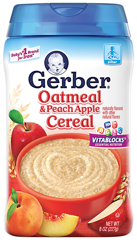 gerber oatmeal & peach apple cereal