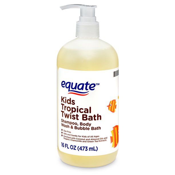 Equate Kids Tropical Twist Bath Shampoo, Body Wash & Bubble Bath