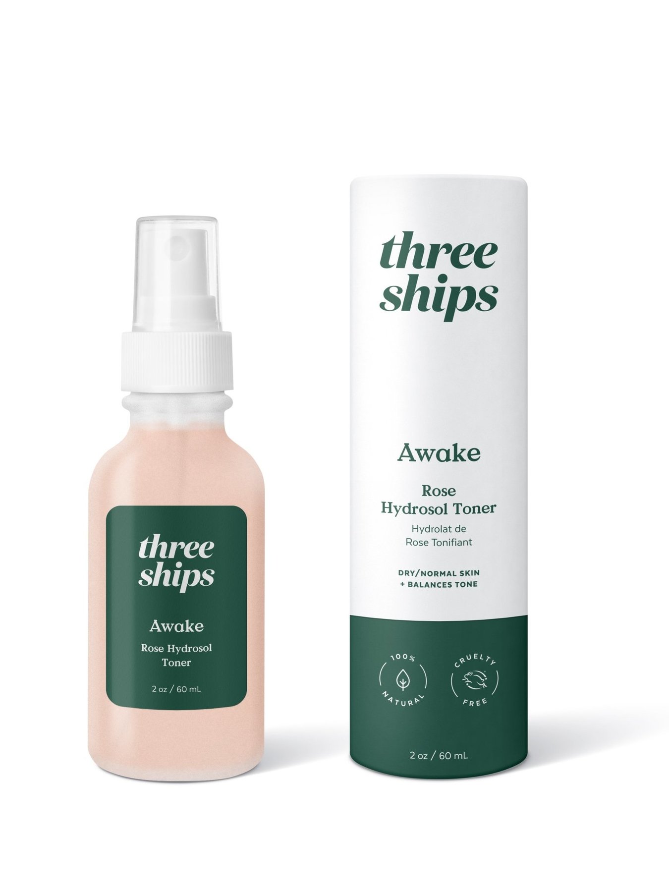 Three Ships Awake Rose Hydrosol Toner