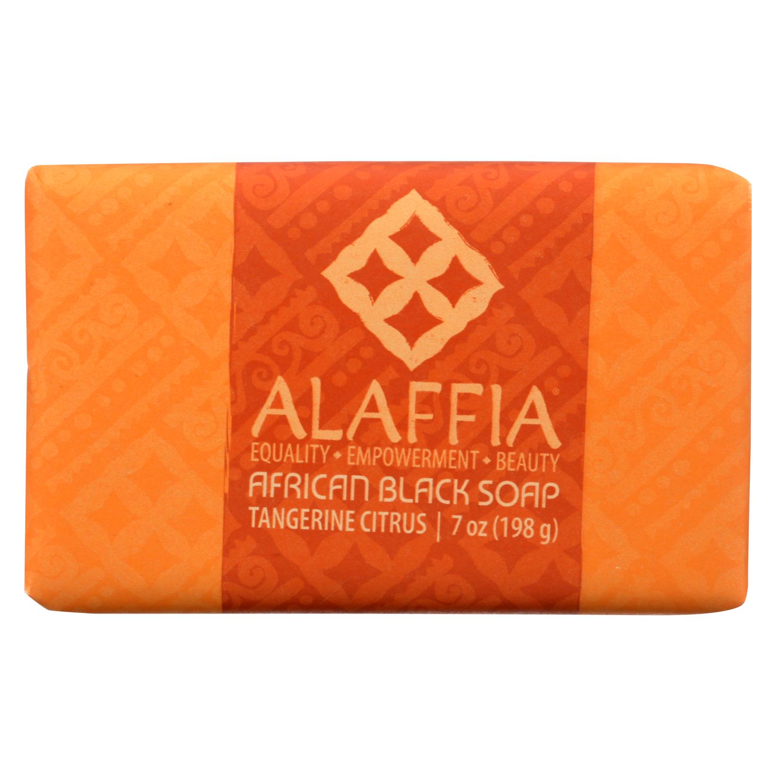 Alaffia African Black Soap Bar, Tangerine Citrus (2019 formulation)