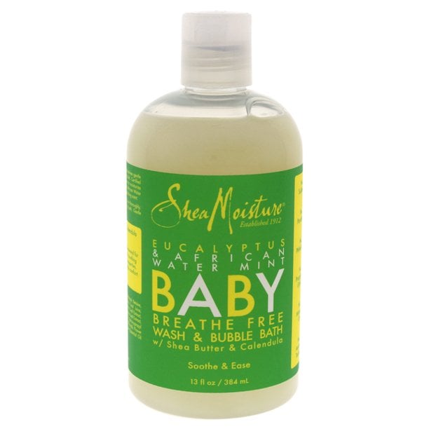 Shea Moisture Baby Breathe Free Wash & Bubble Bath, Eucalyptus  & African Water Mint (2019 formulation)