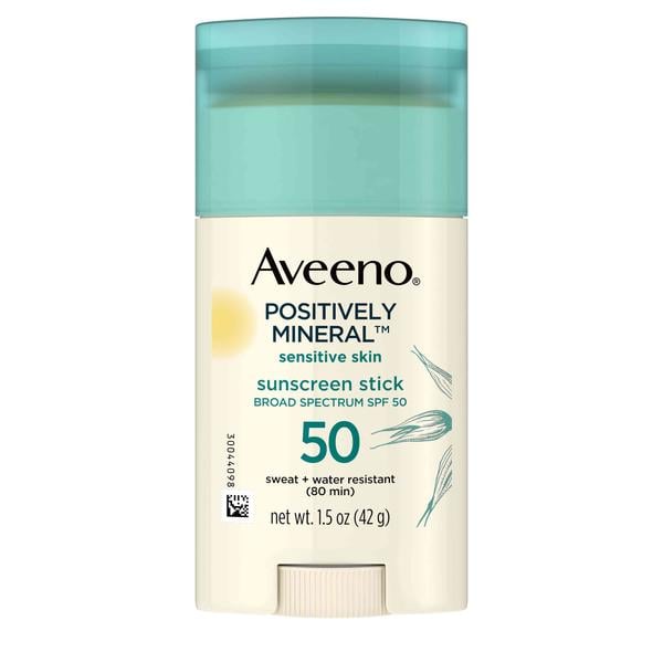 Aveeno Positively Mineral Sensitive Skin Sunscreen Stick, SPF 50