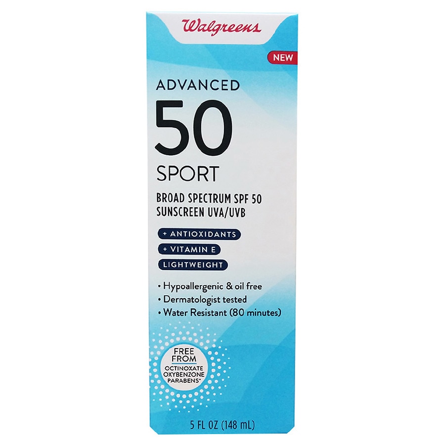 EWG rating for Walgreens Advanced Sport Sunscreen Lotion, SPF 50; EWG