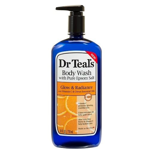 Dr Teal's Body Wash With Pure Epsom Salt, Glow & Radiance, with Vitamin C & Citrus Essential Oils