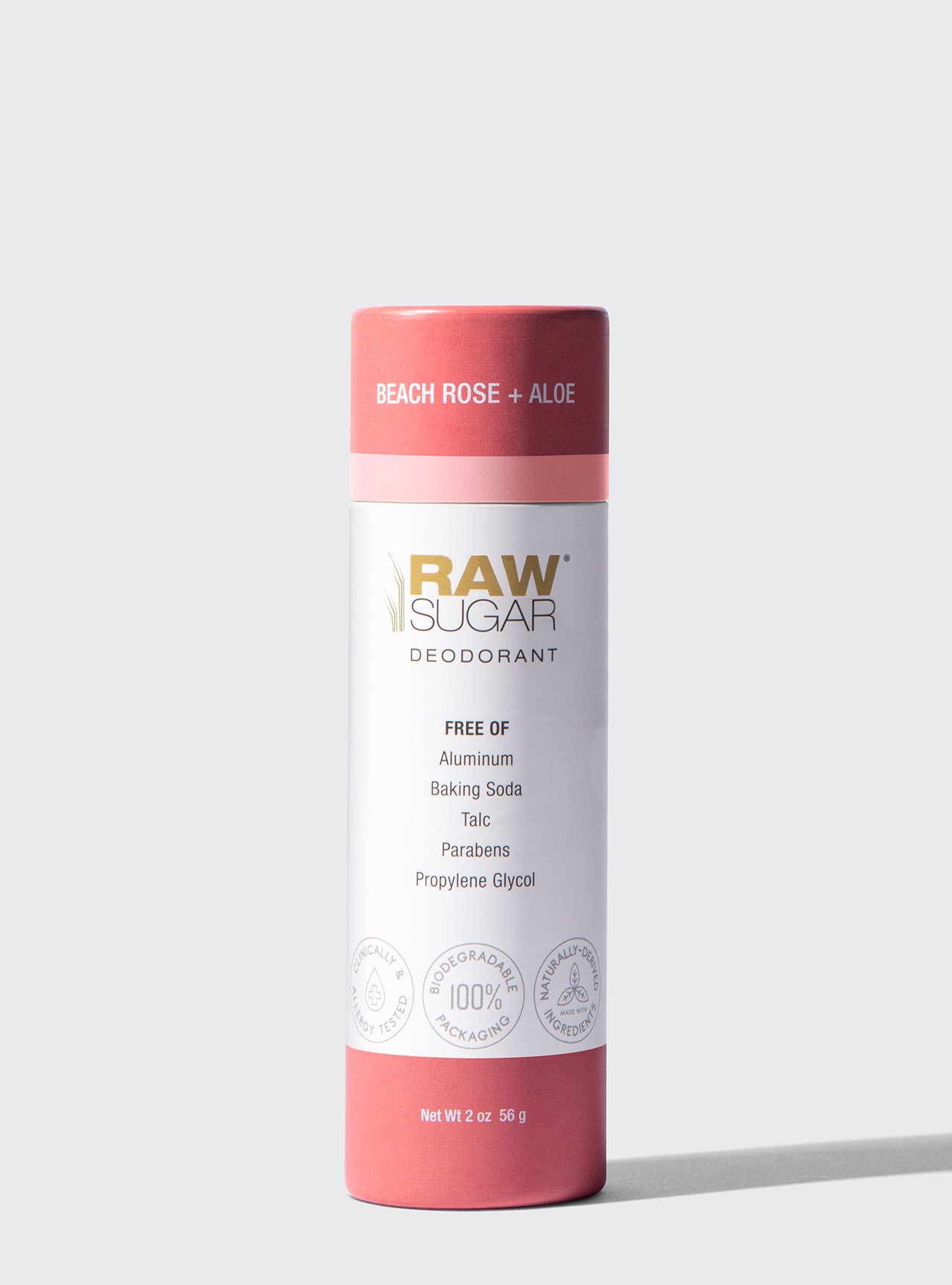 Raw Sugar Deodorant, Beach Rose + Aloe