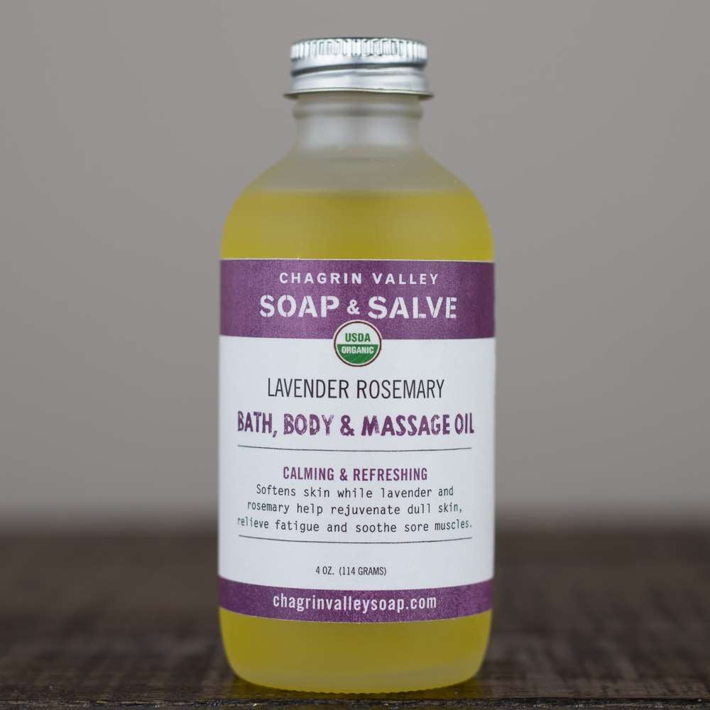Chagrin Valley Soap & Salve Company Bath & Body Oil, Lavender Rosemary 