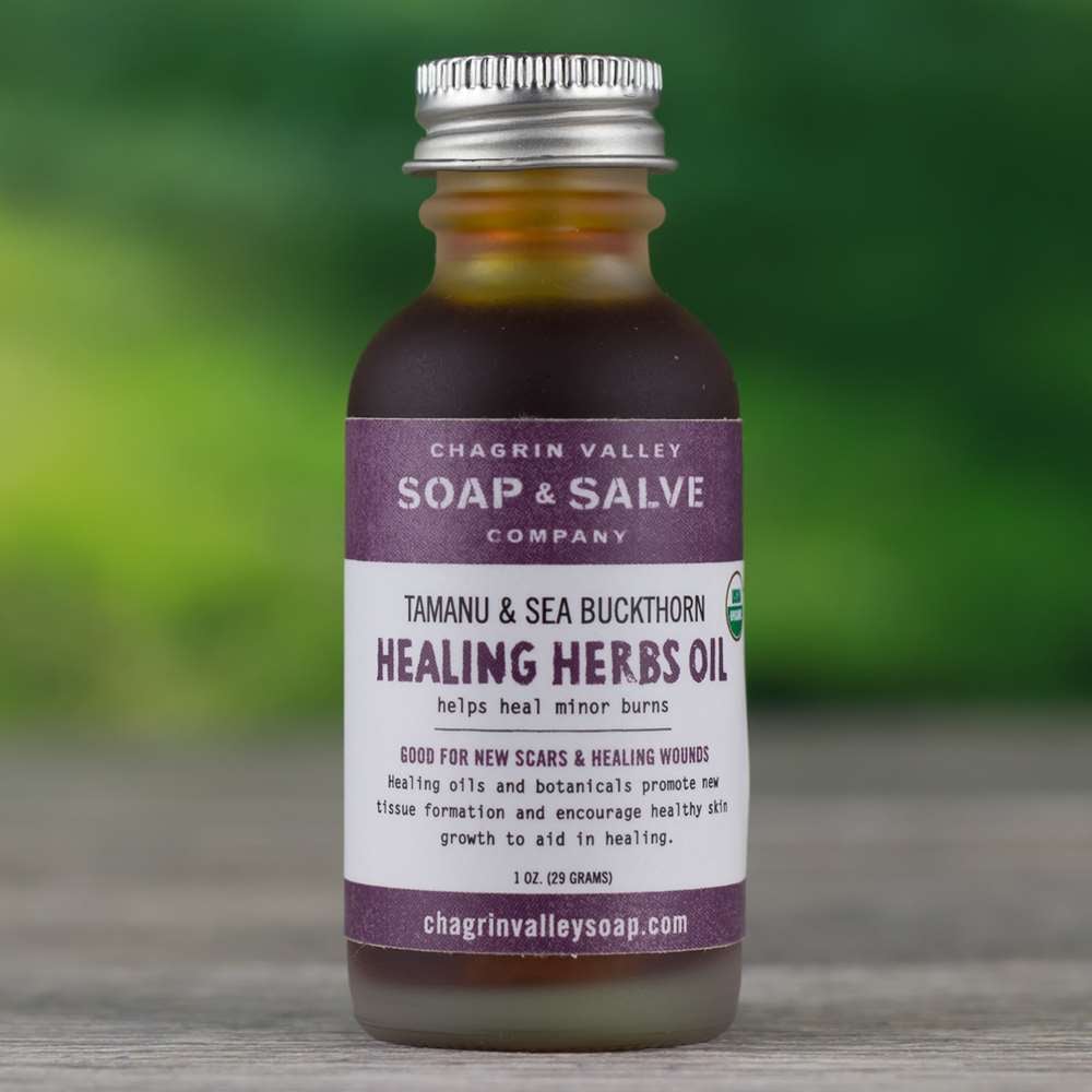 Chagrin Valley Soap & Salve Company Healing Herbs Oil, Tamanu & Sea Buckthorn