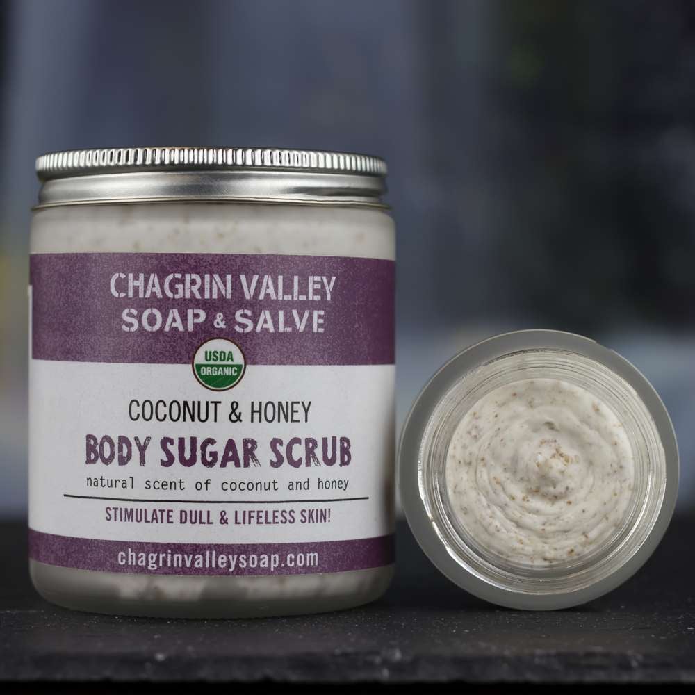 Chagrin Valley Soap & Salve Company Body Sugar Scrub, Coconut & Honey