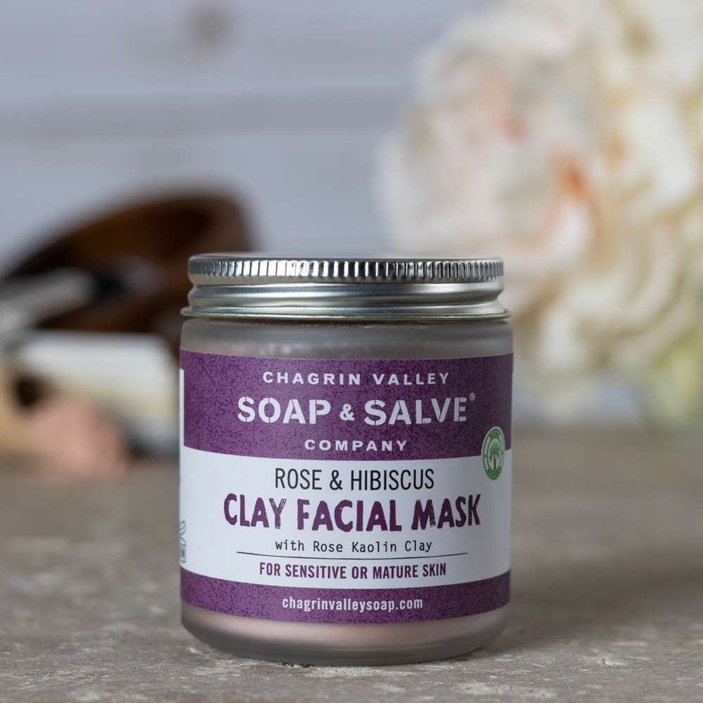 Chagrin Valley Soap & Salve Company Clay Face Mask, Rose & Hibiscus