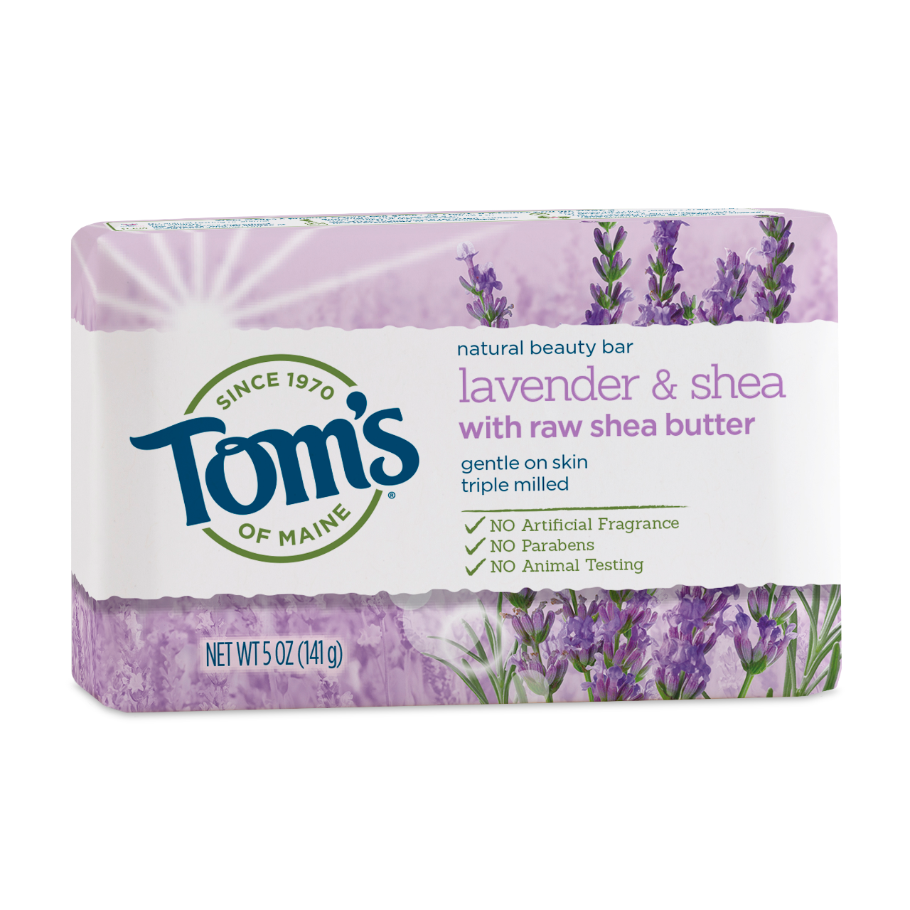 Tom's of Maine, Natural Beauty Bar, Lavender & Shea With Raw Shea Butter