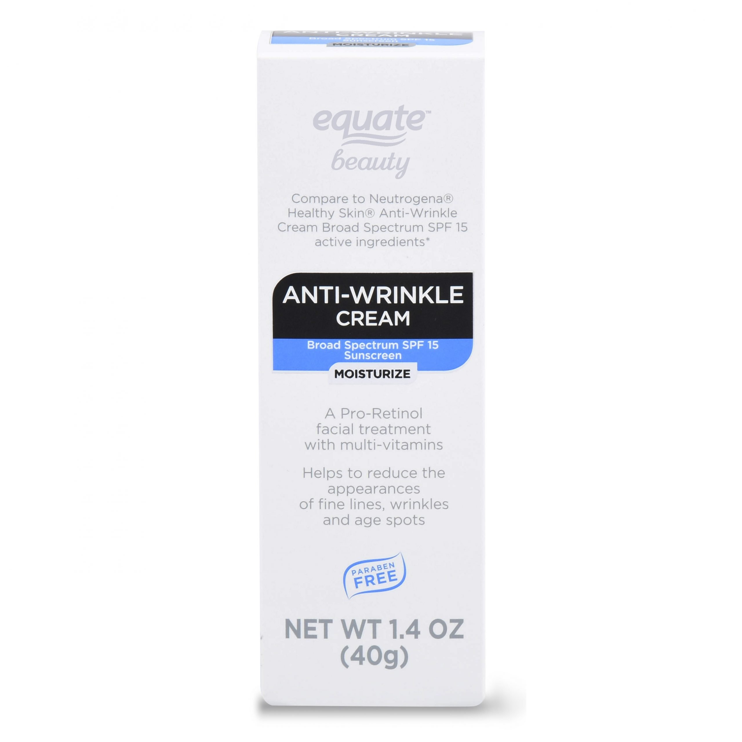 Equate Beauty Moisturize Anti-Wrinkle Cream, SPF 15 (2022 formulation)