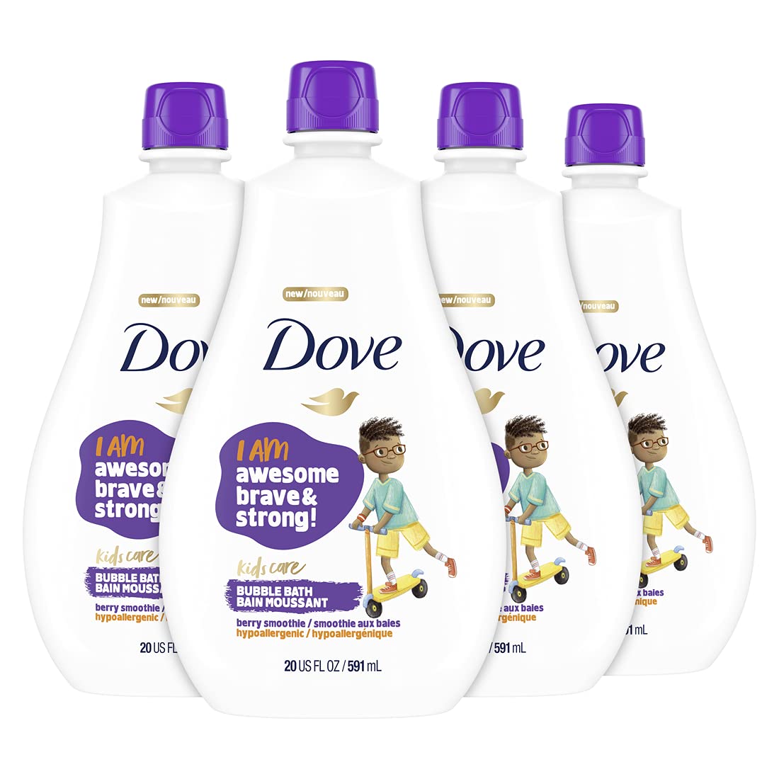 Dove, I Am Awesome Brave & Strong! Kidscare Bubble Bath, Berry Smoothie (2020 formulation)