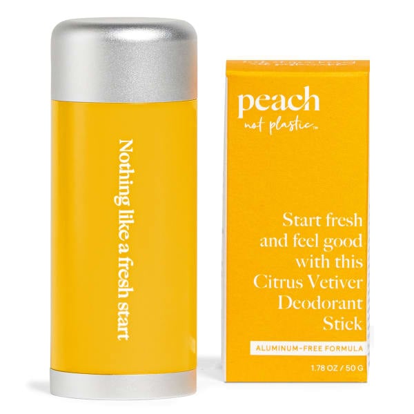 Peach Refillable Deodorant Stick, Citrus Vetiver