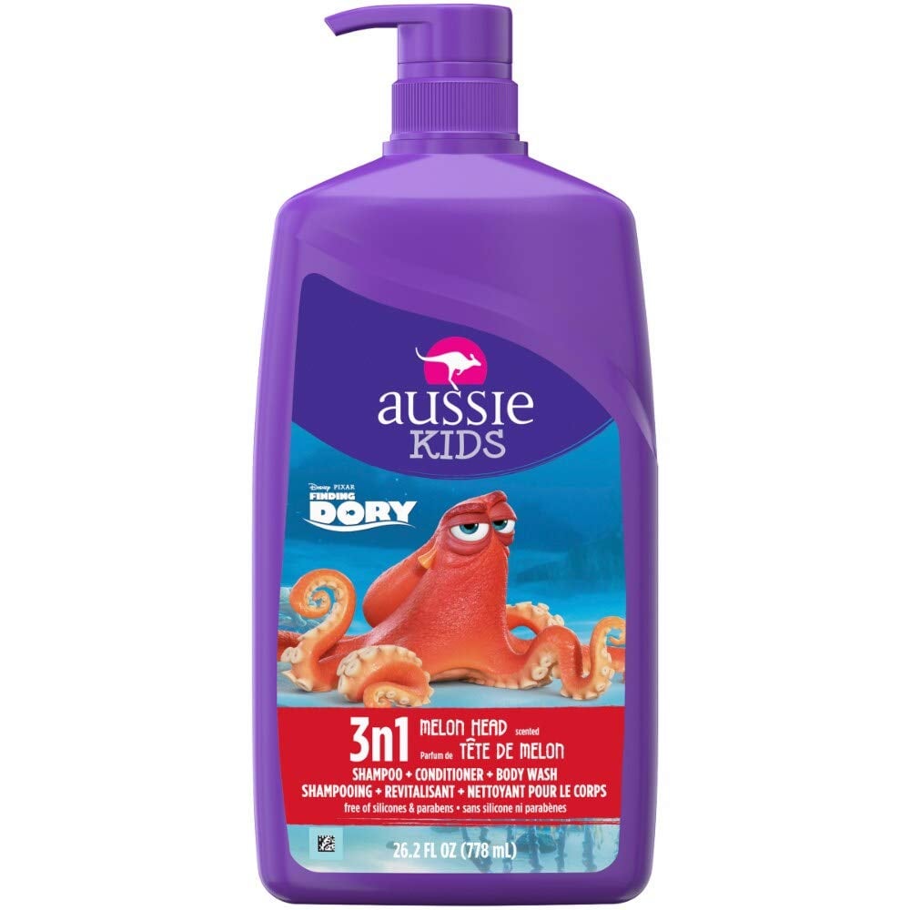 Aussie Finding Dory 3 N1 Kids Shampoo + Conditioner + Body Wash, Melon Head Scented