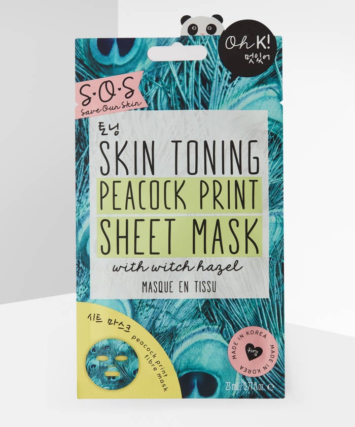 Ohk! s.o.s Save Our Skin Skin Toning Peacock Print Sheet Mask (2020 formulation)