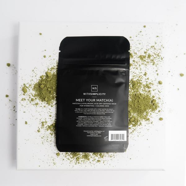 withSimplicity Meet your Match(a) Matcha & Hyaluronic Acid Dry Defense Mask