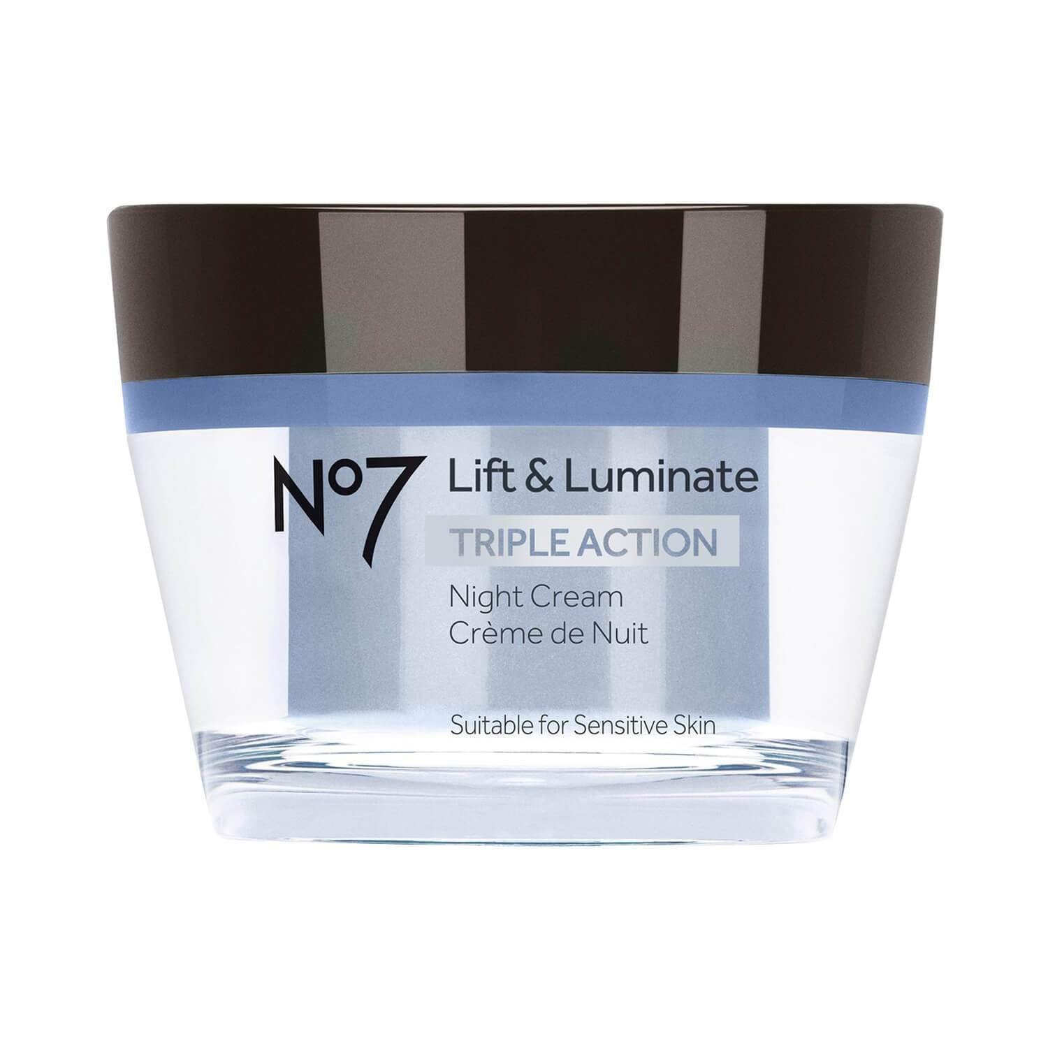 No7 Lift & Luminate Triple Action Night Cream, Fragrance Free