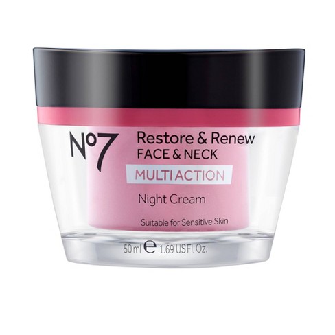 No7 Restore & Renew Face & Neck Multi Action Night Cream, Fragrance Free
