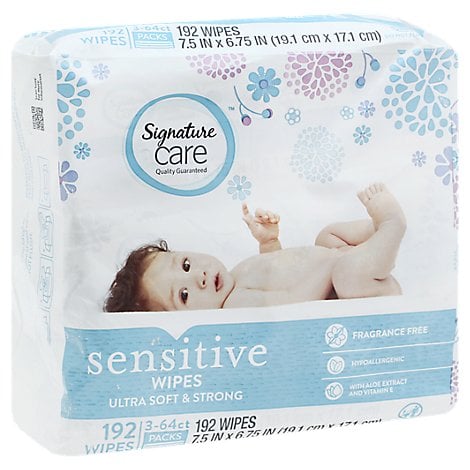 Signature Care Sensitive Wipes Ultra Soft & Strong