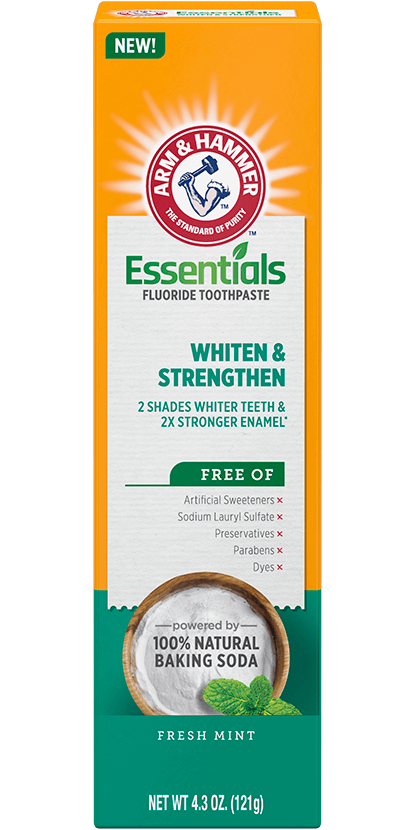 Arm & Hammer Essentials Whiten & Strengthen Fluoride Toothpaste, Fresh Mint