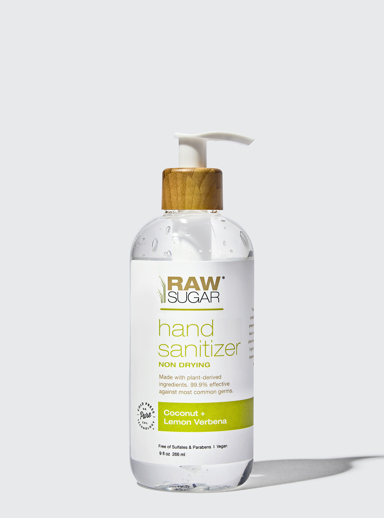 Raw Sugar Hand Sanitizer, Coconut + Lemon Verbena