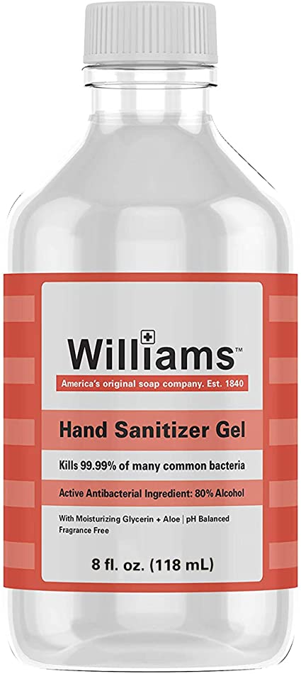 Williams Hand Sanitizer Gel, Fragrance Free