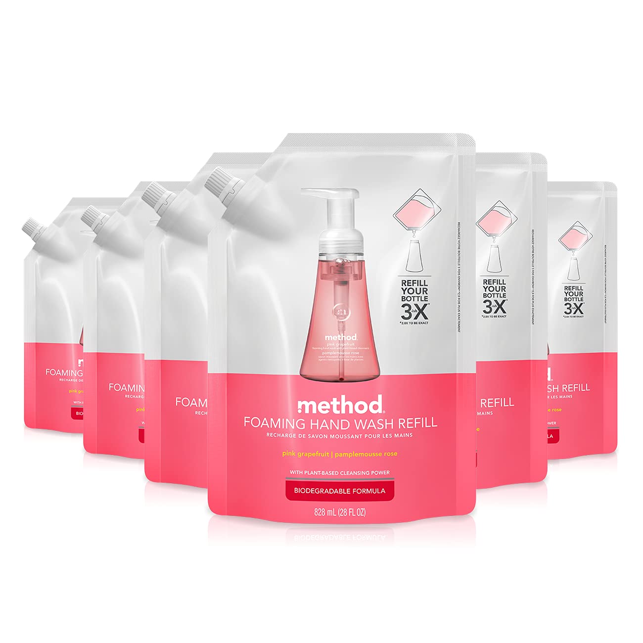 Method Foaming Hand Wash Refill, Pink Grapefruit