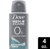 Dove Men+care 0% Aluminum Deodorant Spray, Eucalyptus + Birch