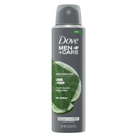 Dove Men+care 0% Aluminum Deodorant Spray, Lime + Sage