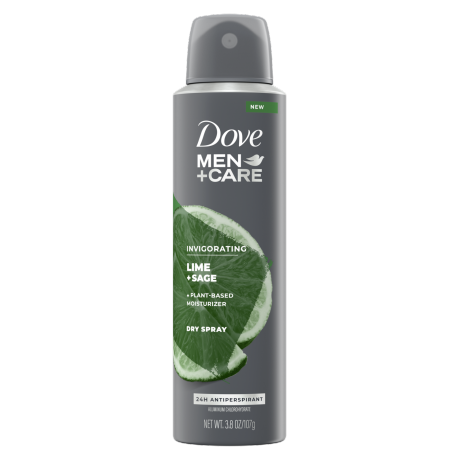 Dove Men+care 0% Aluminum Deodorant Spray, Lime + Sage