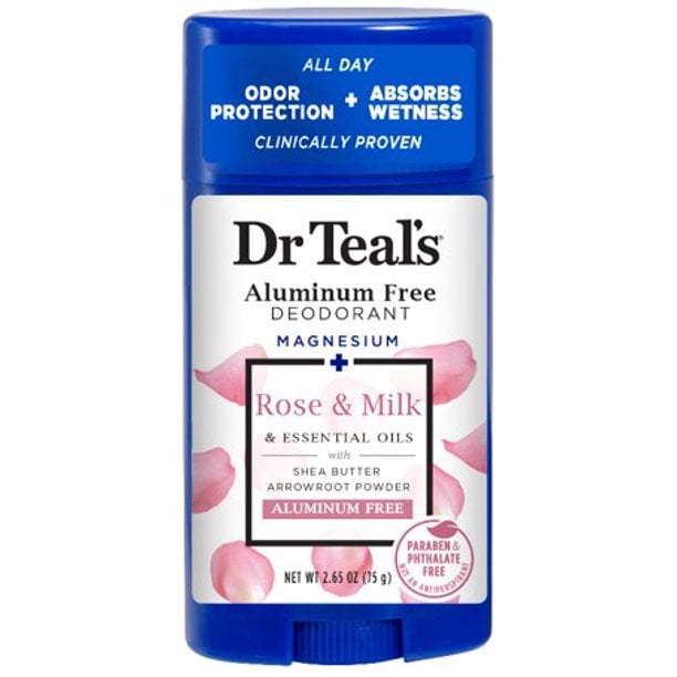 Dr Teal's Aluminum Free Deodorant, Rose & Milk