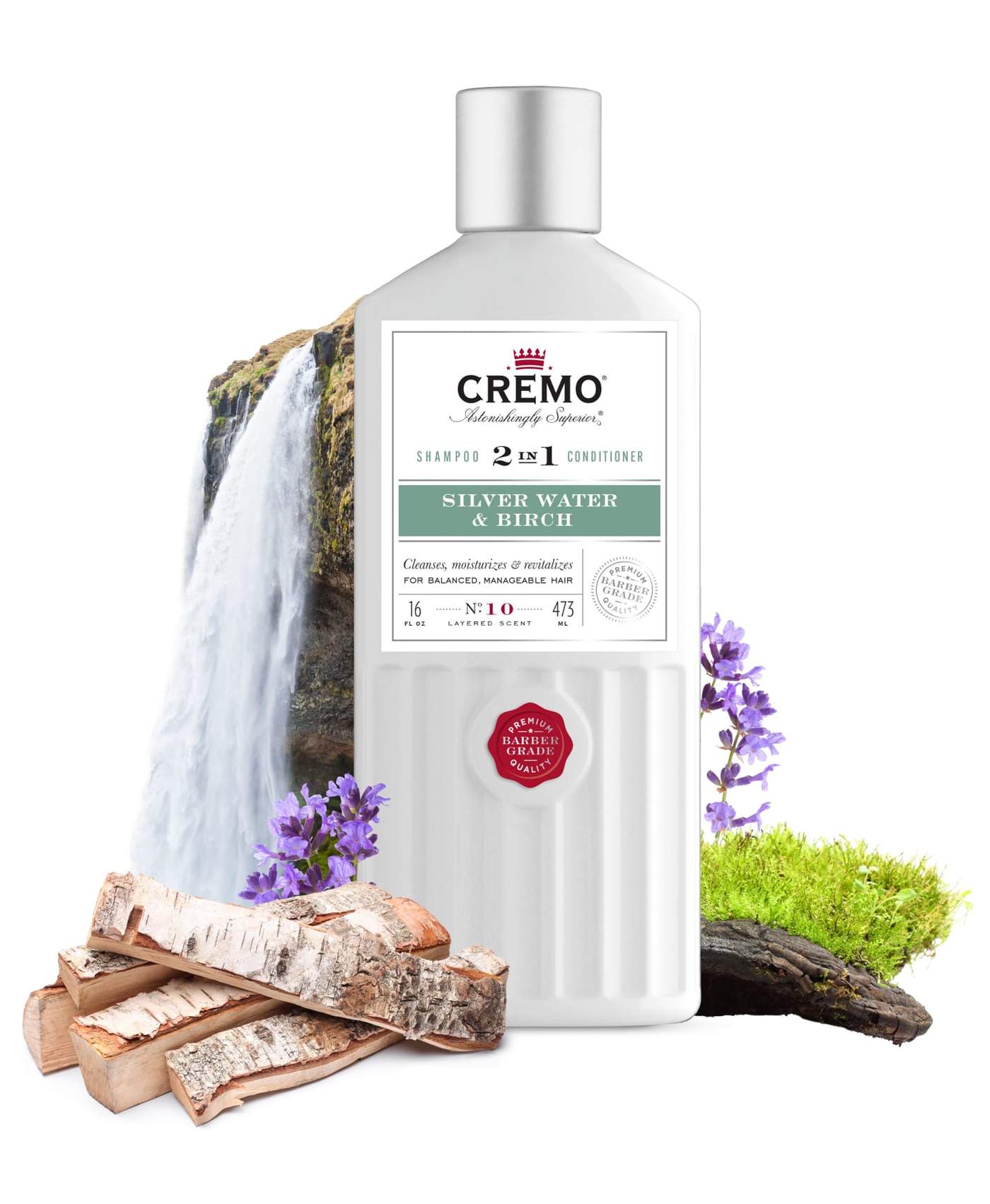 Cremo 2 in 1 Shampoo & Conditioner, Silver Water & Birch