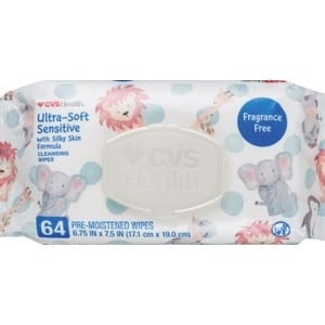 Cvs Health, Ultra Soft Sensitive Cleansing Wipes, Fragrance Free