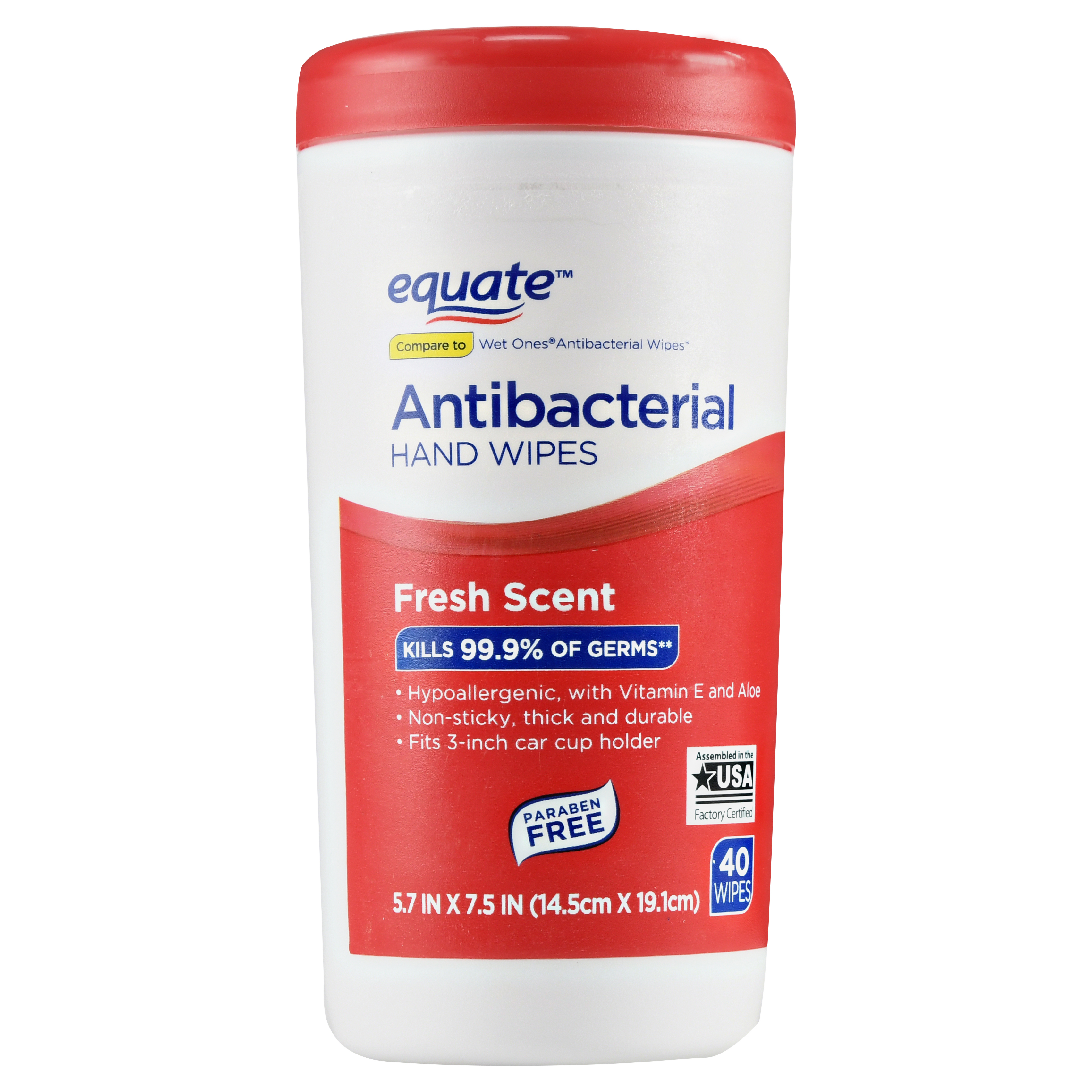 Equate Antibacterial Hand Wipes, Fresh Scent