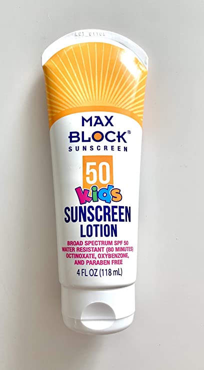 Max Block Kids Sunscreen Lotion, SPF 50