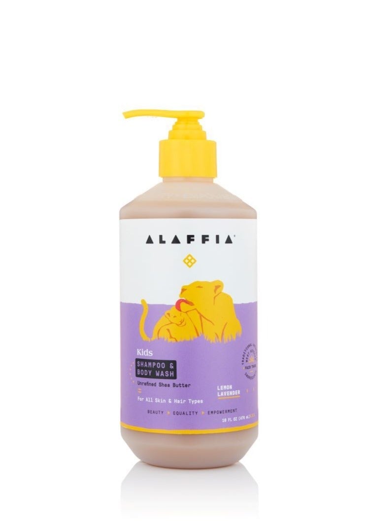 Alaffia Babies & Kids Unrefined Shea Butter Shampoo & Body Wash, Lemon Lavender