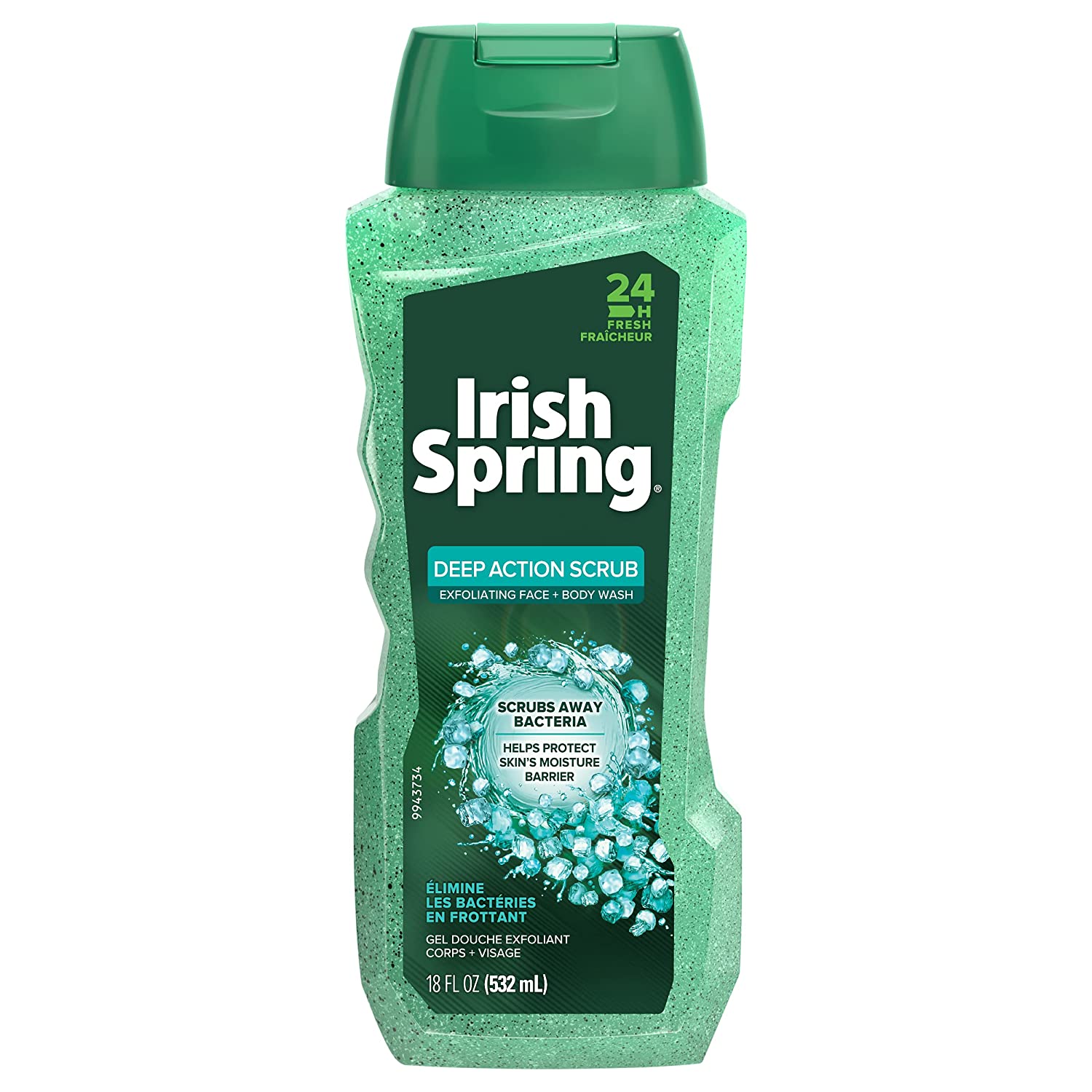 Irish Spring Moisturizing Face + Body Wash, Active Scrub