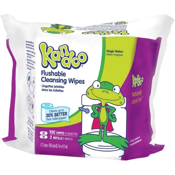 Kandoo Kids Flushable Wipes, Magic Melon