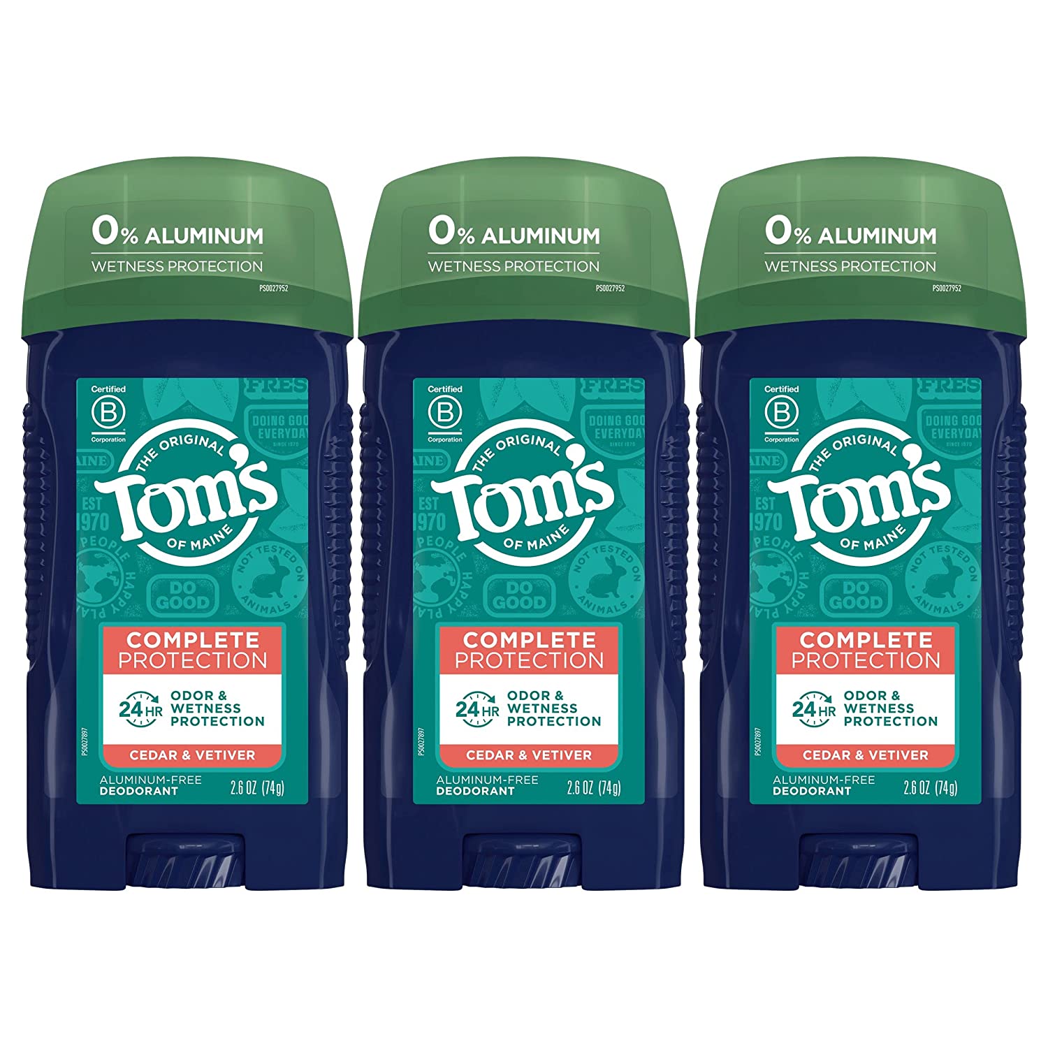 Tom's of Maine Complete Protection 24 Hr Aluminum Free Deodorant, Cedar & Vetiver