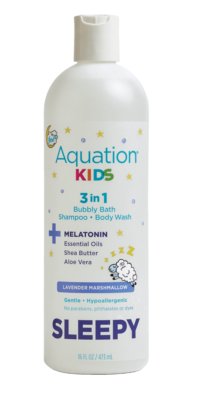 Aquation Kids 3 in 1 Bubbly Bath Shampoo Body Wash, Lavender Marshmallow