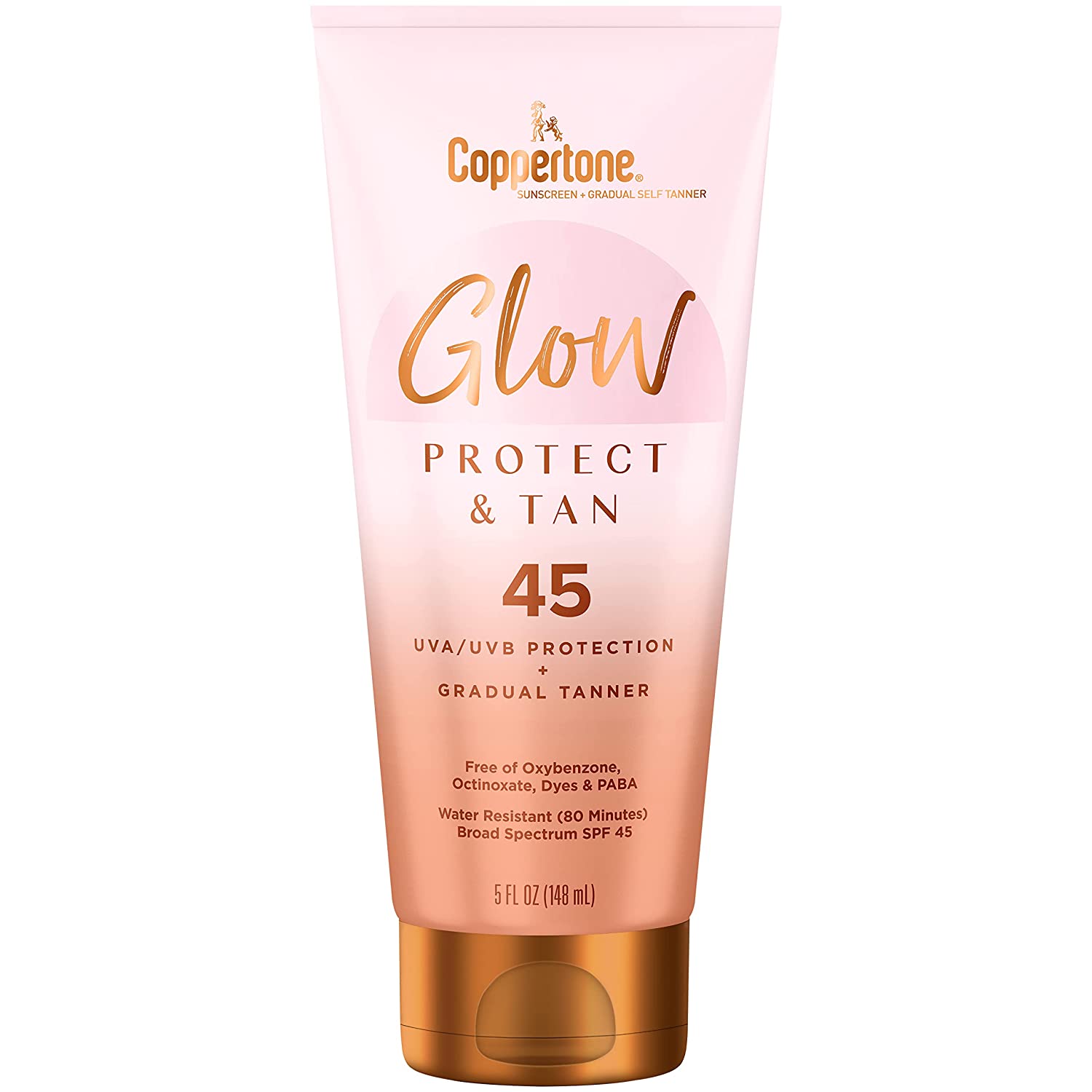 Coppertone Glow Protect and Tan Sunscreen Lotion, SPF 45