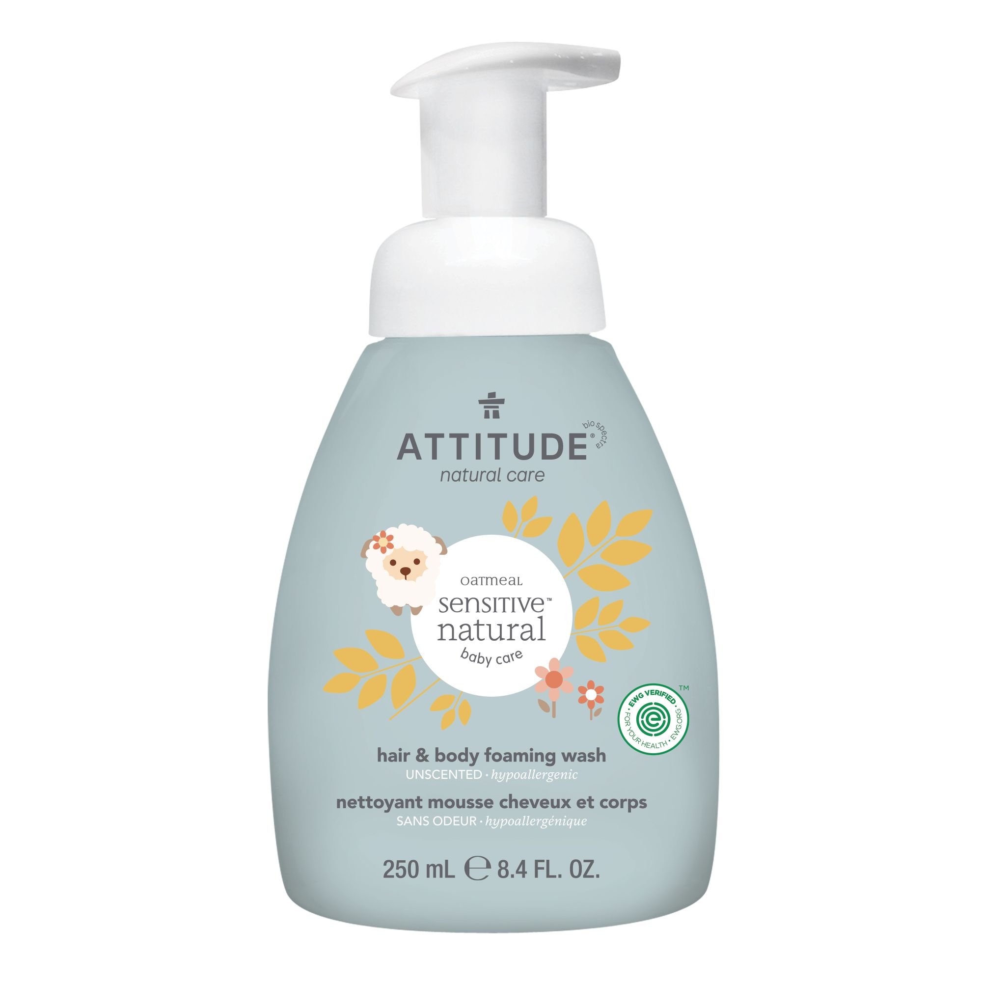 ATTITUDE Baby 2-in-1 Hair and Body Foaming Wash