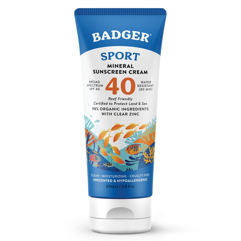 Badger Sport Mineral Sunscreen Cream, SPF 40