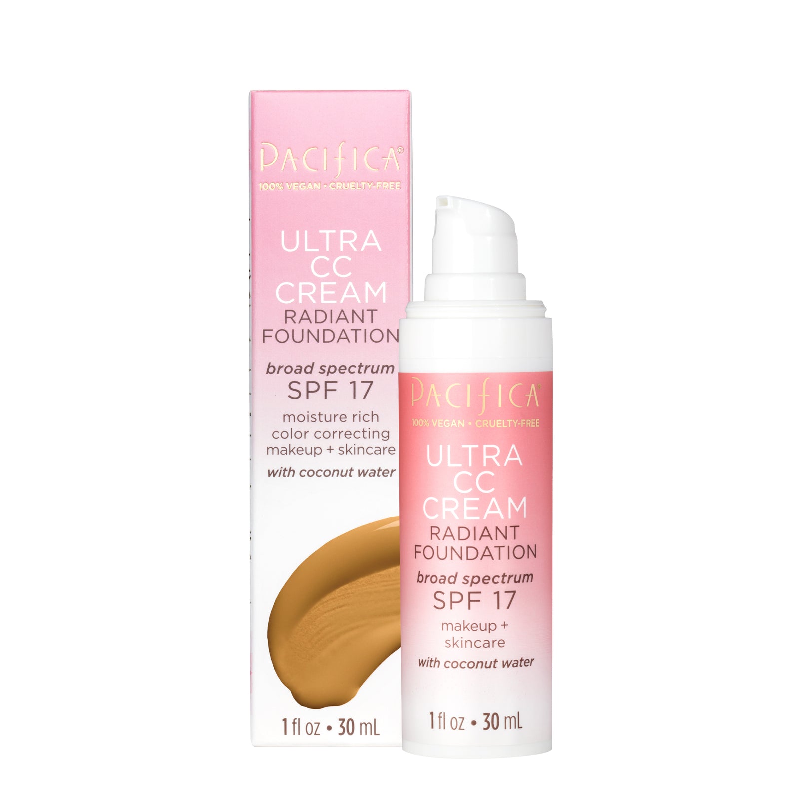 Pacifica Ultra CC Cream Radiant Foundation, Warm/Medium, SPF 17