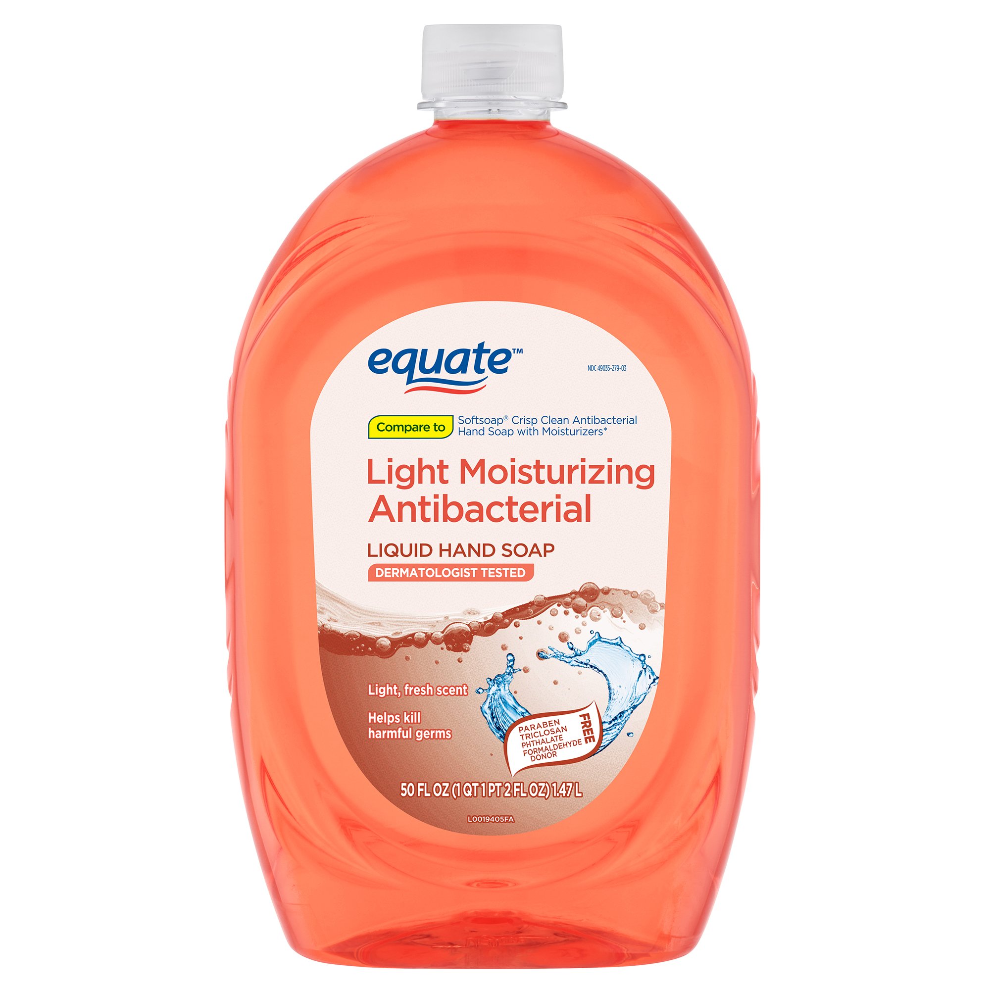 Equate Light Moisturizing Antibacterial Liquid Hand Soap, Light Fresh Scent