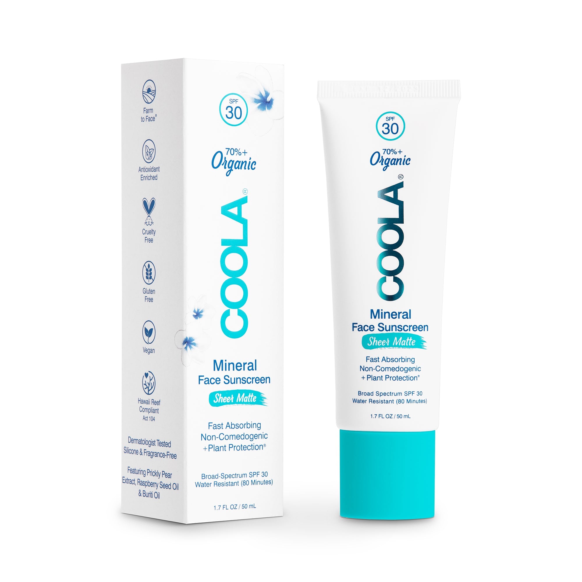 COOLA Mineral Face Sunscreen Lotion, Sheer Matte, SPF 30