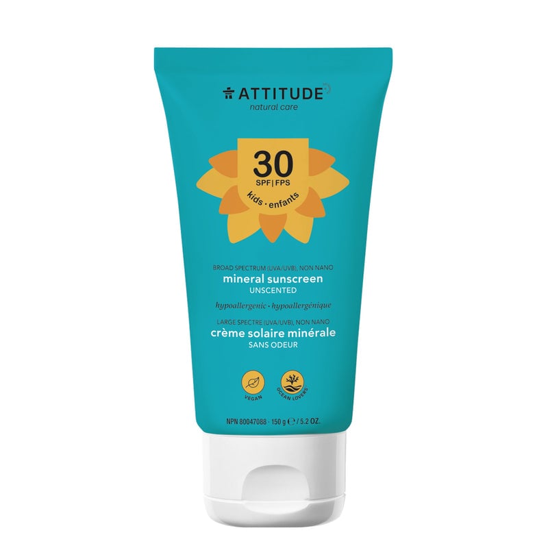 ATTITUDE Baby & Kids Sunscreen Lotion, Fragrance Free, SPF 30