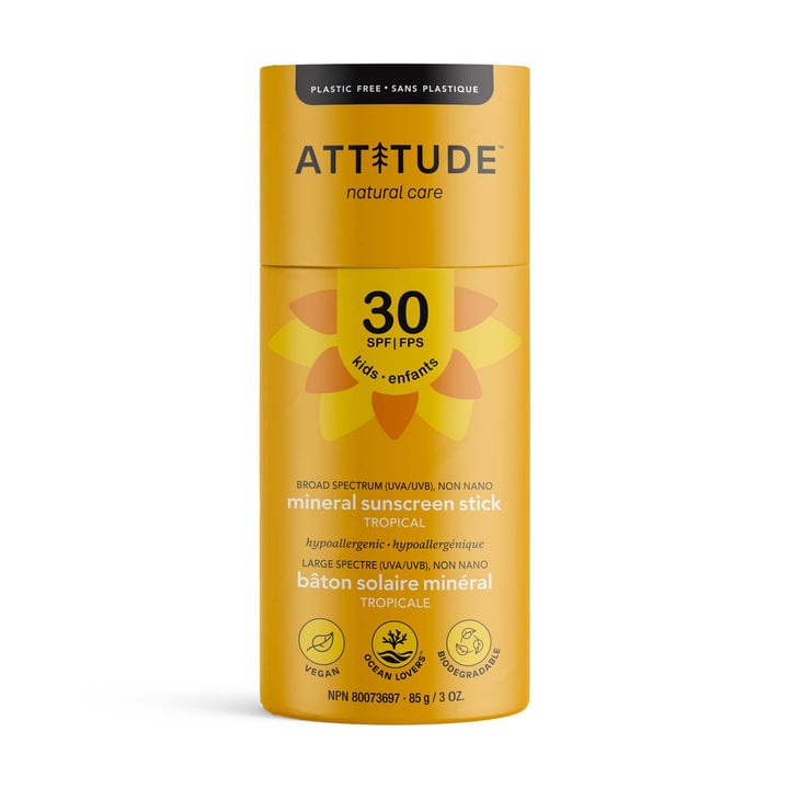 ATTITUDE Mineral Sunscreen Stick, Kids, Tropical, SPF 30