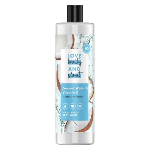 Love Beauty and Planet Soften & Brighten Plant Based Body Wash, Coconut Water & Vitamin C