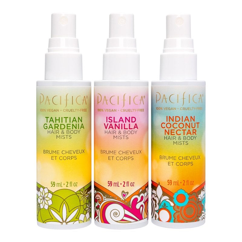 Pacifica Wanderlust Hair & Body Mists, Island Vanilla, Indian Coconut Nectar, Tahitian Gardenia